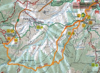 Cartina del sentiero Da Casale San Nicola a San Pietro
